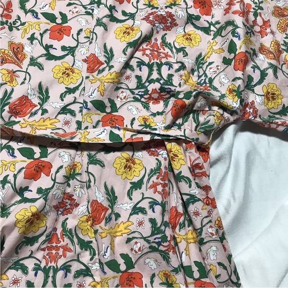 Code X Mode Waist Tie Dress Blush Floral Multi SIze L Pockets Keyhole Neck - Picture 8 of 16